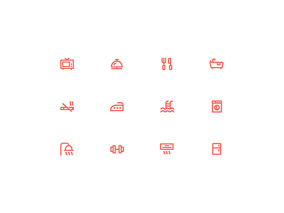 Hotel amenities icons amenities hotel icons icon set icons line icons