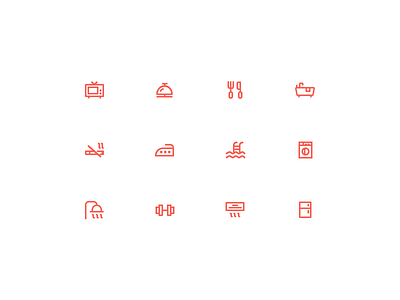 Hotel amenities icons