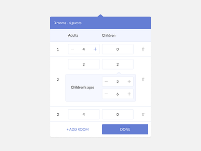 Hotel booking guest widget (using Figma) book figma guests rooms widget