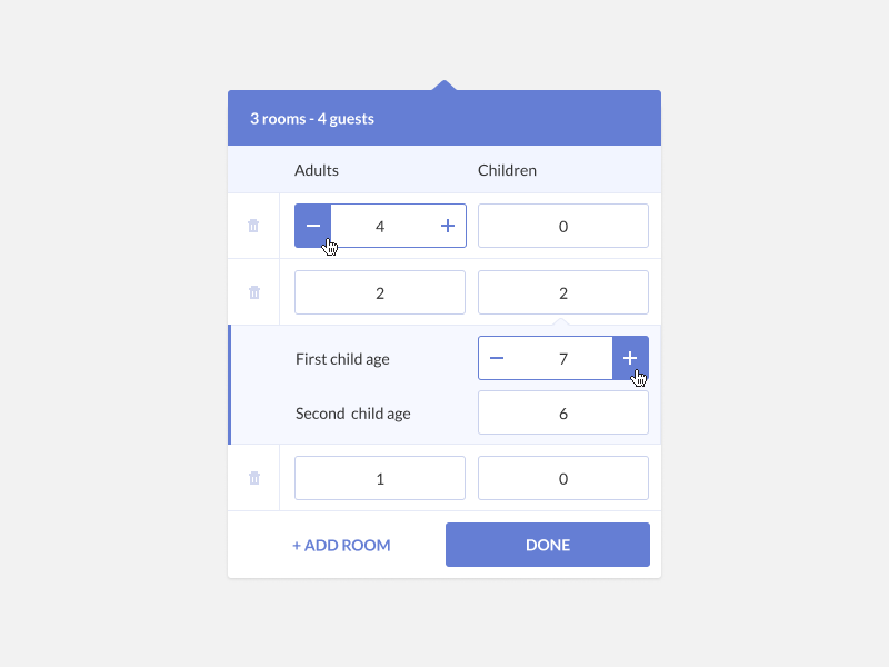 Hotel booking guest widget #2 (using Figma) by Emanuel Serbanoiu on ...