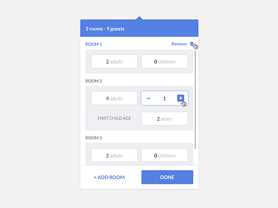 Hotel booking guest widget #3 (using Figma)