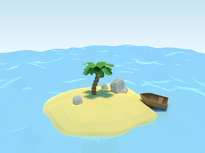 Tiny Low Poly Island 3d blender island low modeling poly