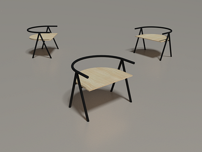 Short A1 Chair (3/10) 3d blender chair model practice render
