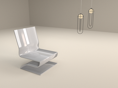 Acrylic Chair (8/10) 3d acrylic bezier blender bsdf chair curves