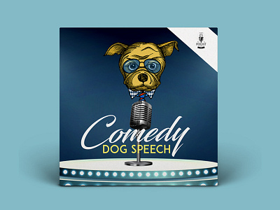 comedy dog speech podcast cover design