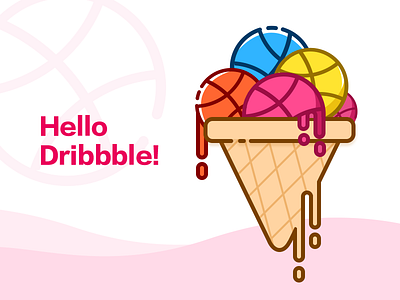 Hello Dribbble illustration