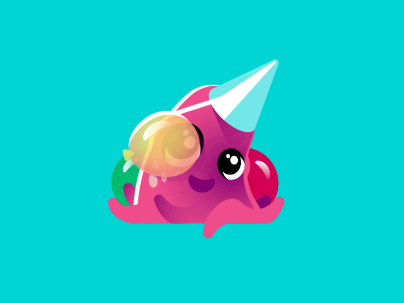 Birthday animated birthday colorful detroit freelance gif ocean squid ui ux