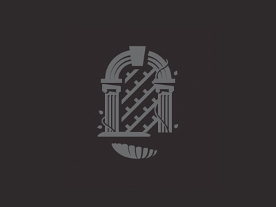 Ivory Garden Records Logo illustrator detroit freelance available for hire cool dark illustration designer design elegant fountain stone logo vector garden flat design flat