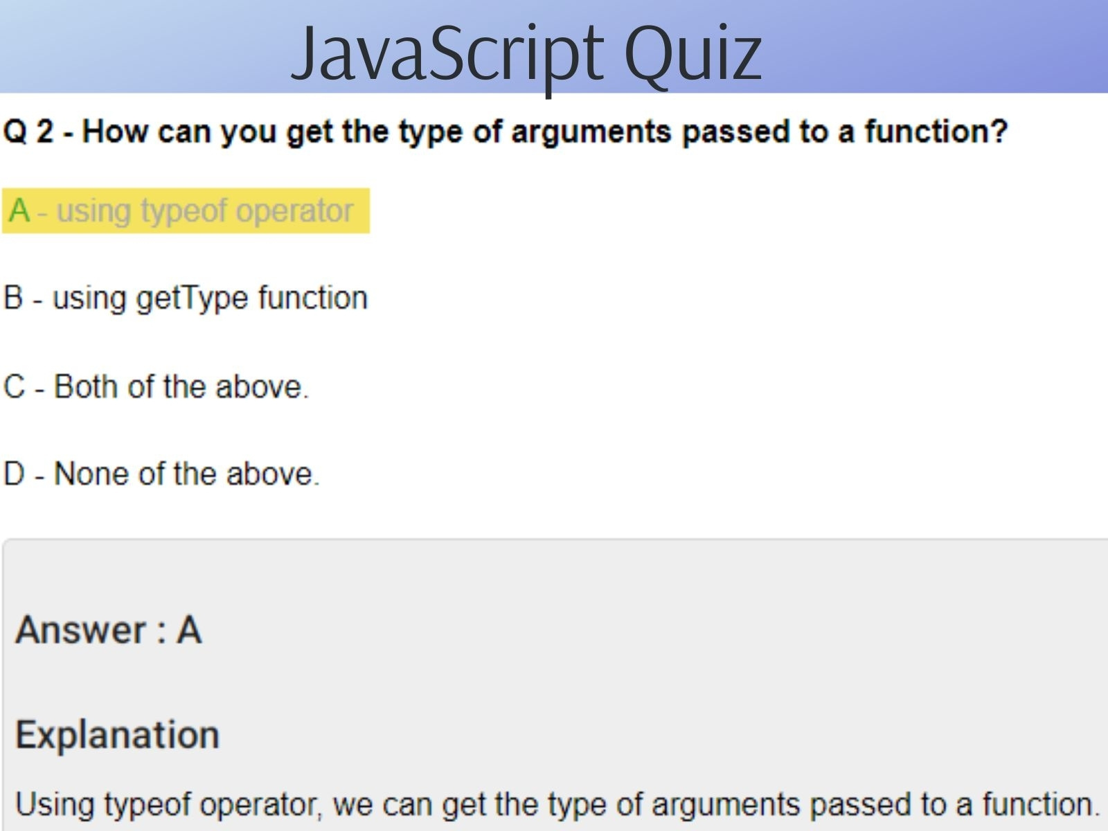 JavaScript Quiz by Wscube Tech on Dribbble
