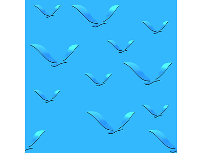 Чайки на голубом фоне design graphic design illustration vector