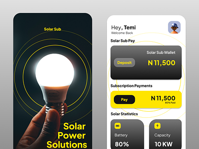 Solar Sub UI Design adobe app best design figma graphic design mobile solar ui ux xd