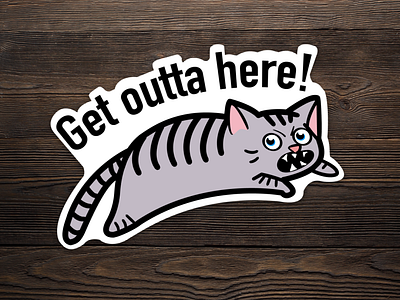 Get outta here grumpy cat cat catlife catlover design figma illustration sticker