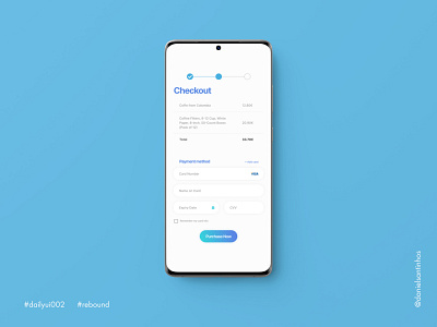 Daily UI #002 - Checkout (Rebound) 002 aveiro checkout checkout page dailyui dailyui002 dailyuichallenge elvas freelancer graphic designer minimalism minimalist mobile ui payment payment form payment method ui design ui designer ui ux woocommerce