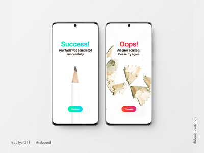 Daily UI #011 - Flash Message (Rebound) 011 aveiro dailyui dailyui 011 dailyuichallenge elvas error message flash message flash messages freelancer message minimalist mobile design mobile ui pencil rebound ui ui design ui designer ui ux