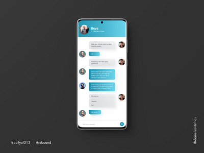 Daily UI #013 - Direct Messaging (Rebound) 013 aveiro chat chat app dailyui dailyui 013 dailyuichallenge direct messaging elvas freelancer messages messaging messaging app mobile mobile ui rebound trailer park boys ui design ui designer ui ux