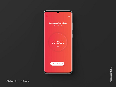 Daily UI #014 - Countdown Timer (Rebound) 014 aveiro countdown countdown timer countdowntimer dailyui dailyui 014 dailyuichallenge elvas freelancer graphic designer minimalism minimalist mobile ui pomodoro timer app ui ux ui design ui designer ui ux