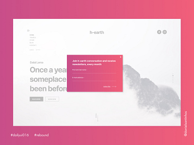 Daily UI #016 - Pop-Up / Overlay (Rebound) 016 aveiro dailyui dailyui 016 dailyuichallenge elvas freelancer gradient layout minimalism overlay overlays pop up popup popup design subscribe ui design ui designer ui ux website