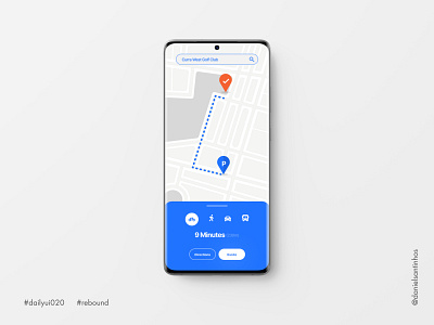 Daily UI #020 - Location Tracker (Rebound) aveiro dailyui dailyui 020 dailyuichallenge elvas freelancer graphic designer location location app location tracker map minimalism mobile mobile ui rebound tracker tracker app ui design ui designer ui ux