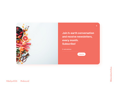 Daily UI #026 - Subscribe (Rebound) 026 aveiro dailyui dailyui 026 dailyuichallenge elvas form freelancer graphic designer join us minimalism popup rebound subscribe subscribe form subscribers ui design ui designer ui ux vegan