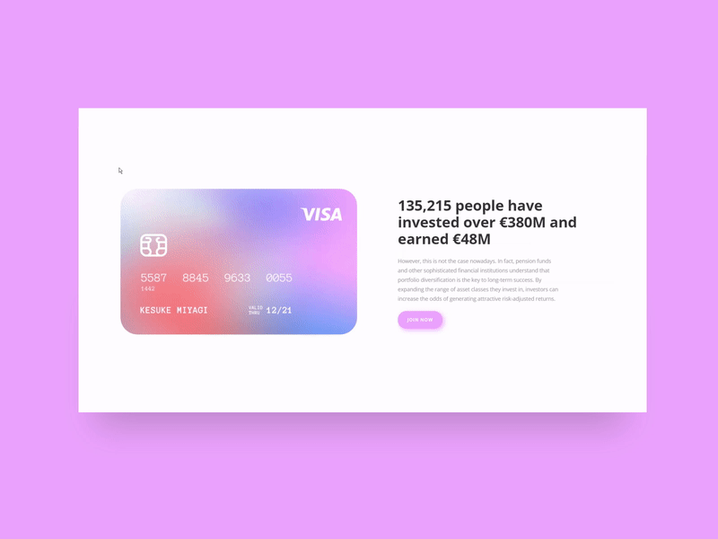 Credit card animation