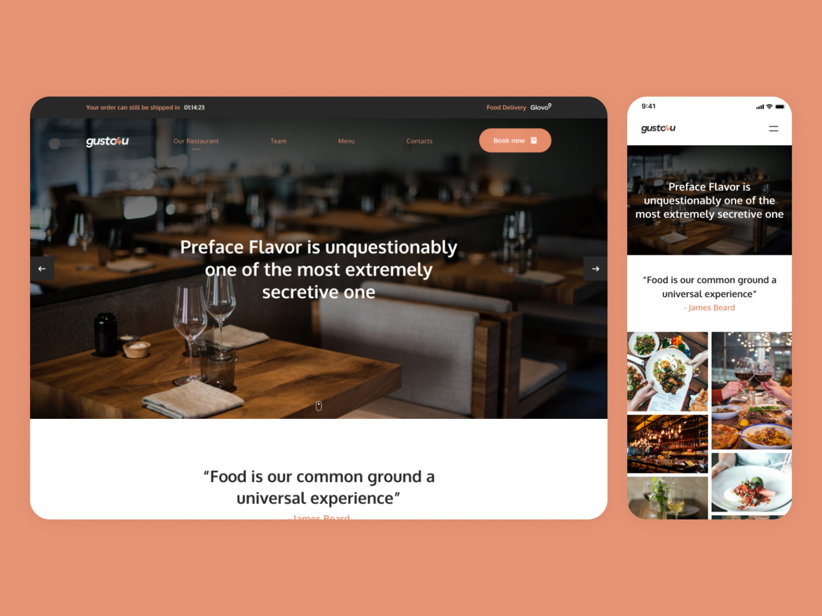 Hero Section - Restaurant Figma UI Template (for Sale) By Daniel ...