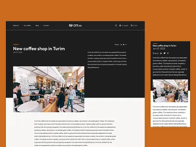 Coffee website, blog post page aveiro blog blog page blog post coffee coffee website dailyui design ecommerce elvas figma figma design freelancer template type ui ui design ui ux ux website