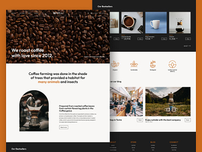 Coffee website, homepage