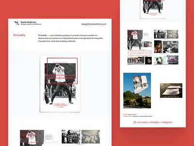 Portfolio layout, project page daily ui dailyui design designer desktop editorial figma figma ui grid layout project red responsive rock rockabilly ui ui ux uix ux web design