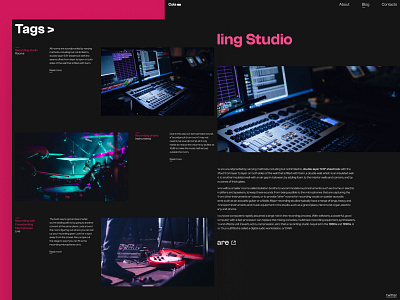 Cola Recording studio, blog page