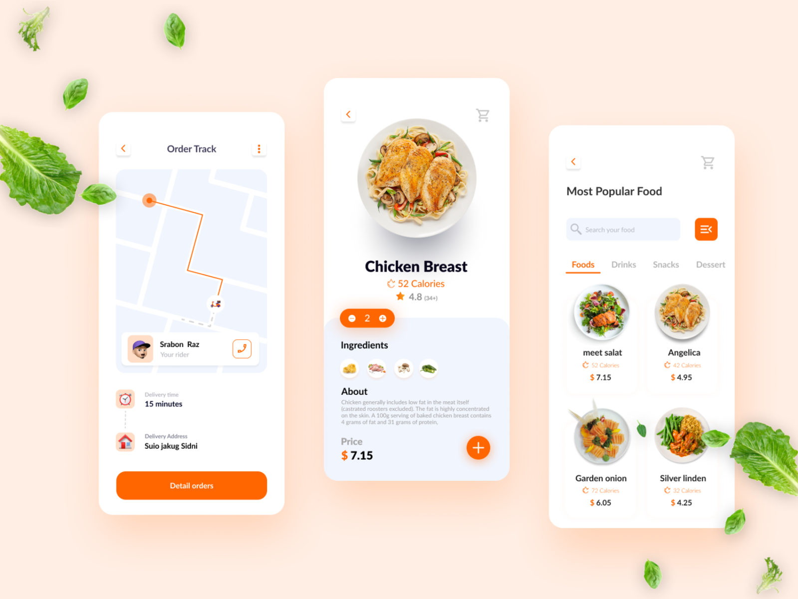 Food app UI | UI UX design by srabon raz on Dribbble