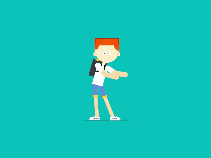 Bagpackid 🕺 2d ae animation bag character dance dance cycle illustration motion rubberhose walkcycle