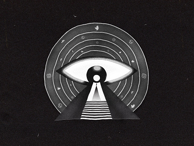 👁️ Social Media is watching you 👁️ 2d design eye facebook illuminati illustration instagram man media social social media stairs twitter