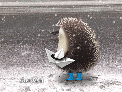 Spring was late animation hedgehog