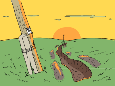 from pillar to sunset illustration