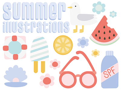 Cute Summer design graphic design illustration illustrator pastel summer