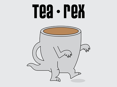 Tea-Rex design dinosaur graphic design illustration illustrator tea
