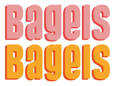 Bagels bagels graphic design illustration retro typography