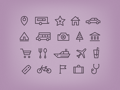 Travel icons icons line simple travel