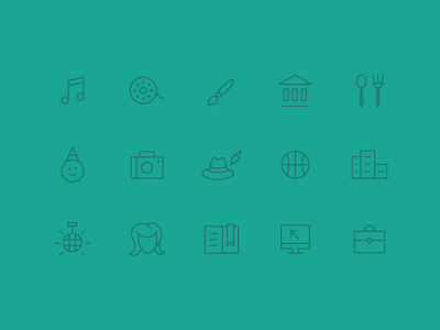 Inevening Category Icons icons line