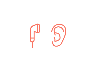 ic ear headphone icons lines