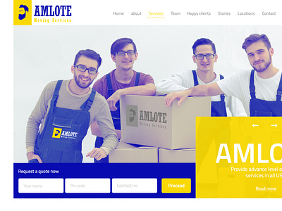Amlote Movers agency website design branding graphic design logo modern website design typography ui web design