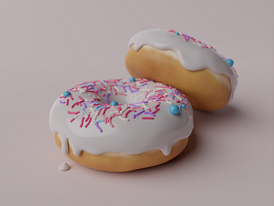 Donuts 3d blender design donuts render
