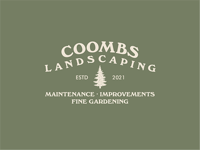 Coombs animal badge branding color design floral garden green illustration kit landscaping lawn logo maine package rebrand tree vintage windsor