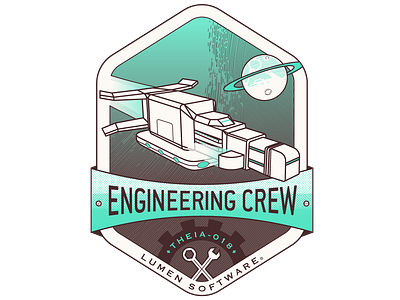 Engineering Crew Badge astronauts badge bichromie crew emblem illustration illustrator