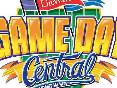 Game Day Central Logo illustration lettering logo