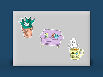 Viget - At Home Stickers illustration laptop sticker social media sticker