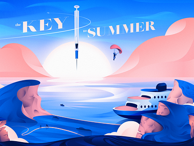The Key to Summer graphic design illustration nature poster travel poster wilderness