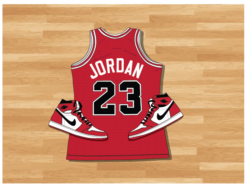 The GOAT sneaker basketball bulls aj1 nike illustartor nba jordan vector