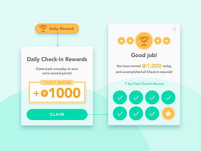 Daily Check-in Reward UI design ui