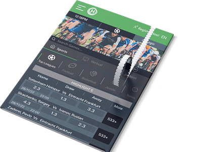 Hulu sport Mobile web app UI design